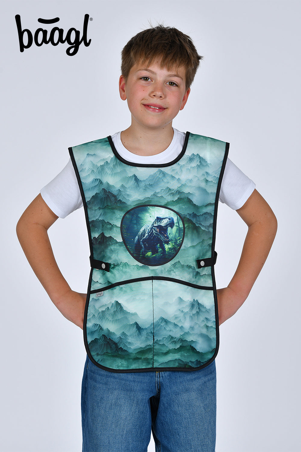 baagl-dino-tablier-enfant-peinture-2-poches-lavable image 5