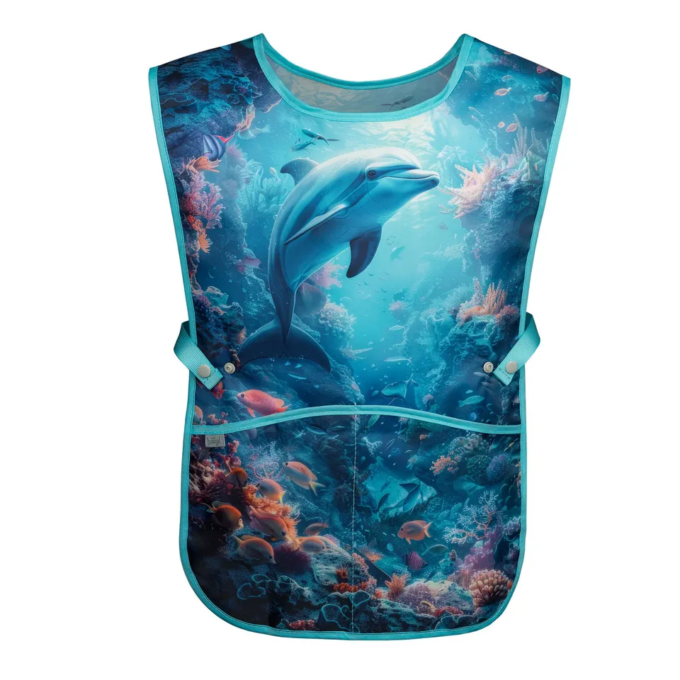 baagl-dolphin-tablier-enfant-dauphin-poches image 1