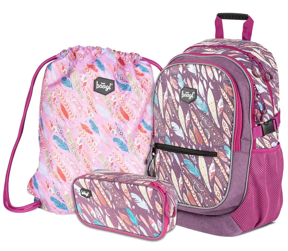 baagl-school-sets-ensemble-scolaire-feathers-3-pi-ces-25-l image 1