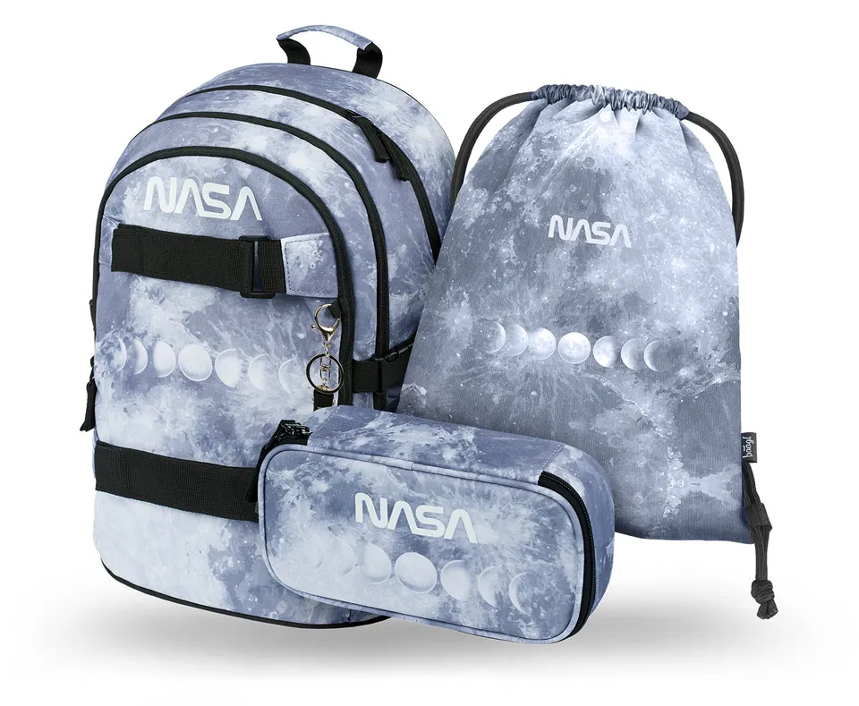 baagl-skate-nasa-grey-sac-dos-scolaire-25-l-3-pi-ces image 1
