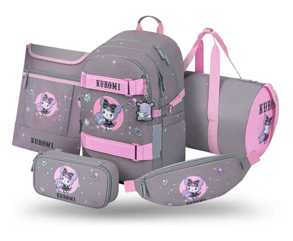 baagl-skate-kuromi-grey-ii-set-scolaire-sac-dos-gris image 1
