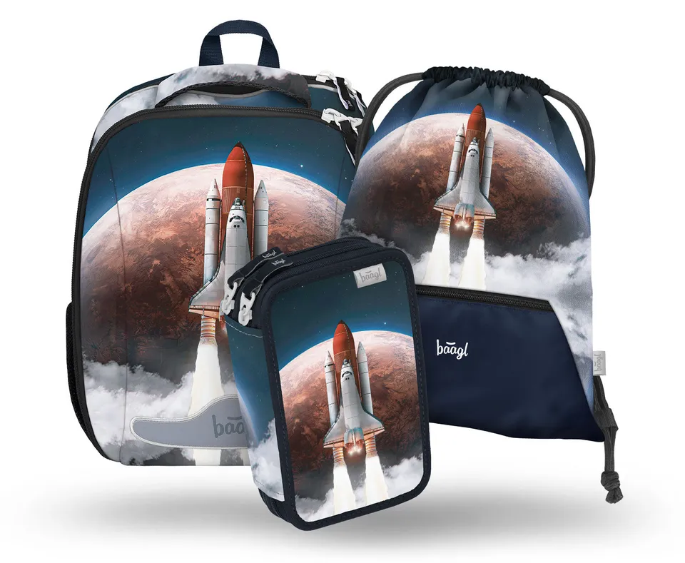 baagl-shelly-set-scolaire-space-shuttle-cartable-3-pi-ces image 1