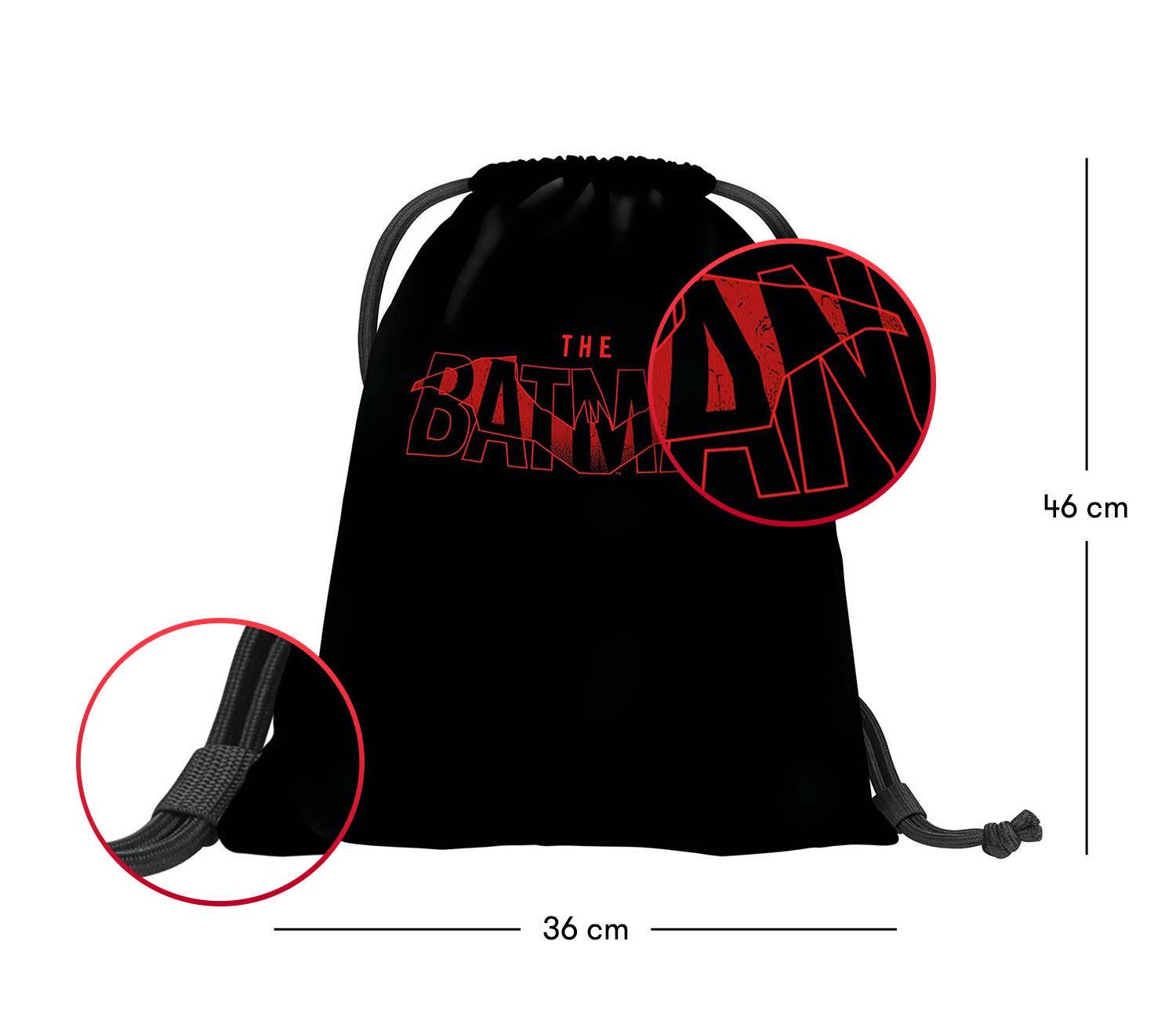 baagl-batman-red-sac-gym-rouge-enfant-lavable image 3