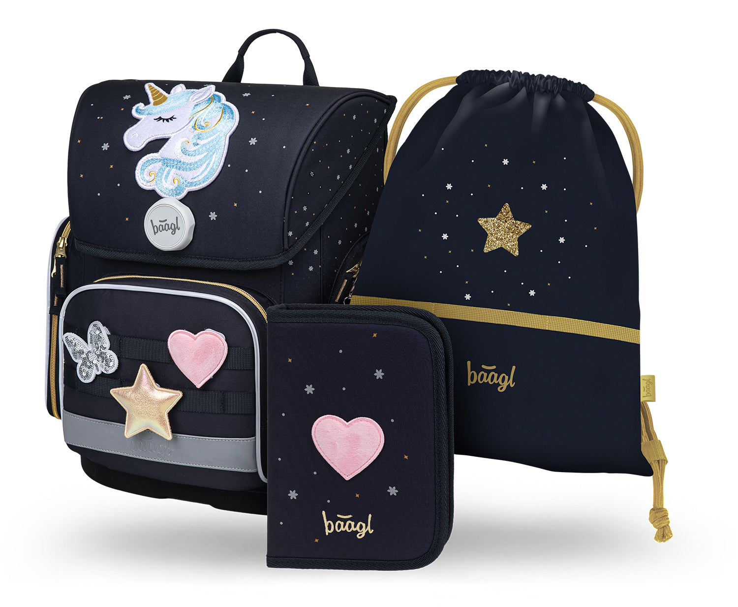 baagl-ergo-unicorn-gold-set-scolaire-cartable-19-l image 1