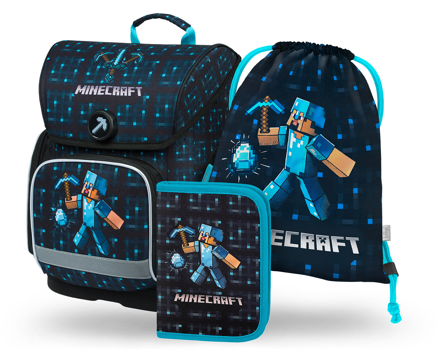 baagl-ergo-minecraft-blue-axe-set-scolaire-gar-on image 1