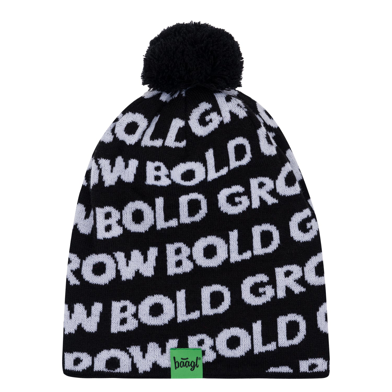 baagl-grow-bold-bonnet-tricot-enfant-vert-pompon image 2