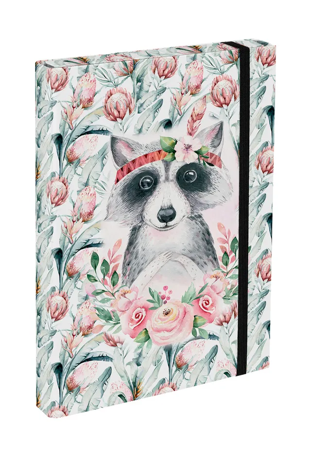 baagl-notebook-folders-a4-chemise-raccoon-lastique image 1