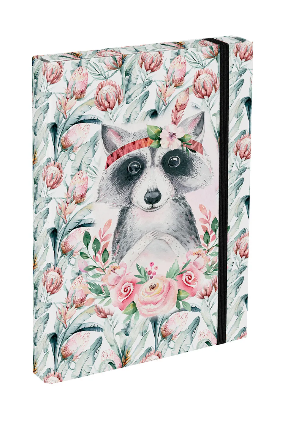 baagl-notebook-folders-a4-chemise-raccoon-lastique image 1
