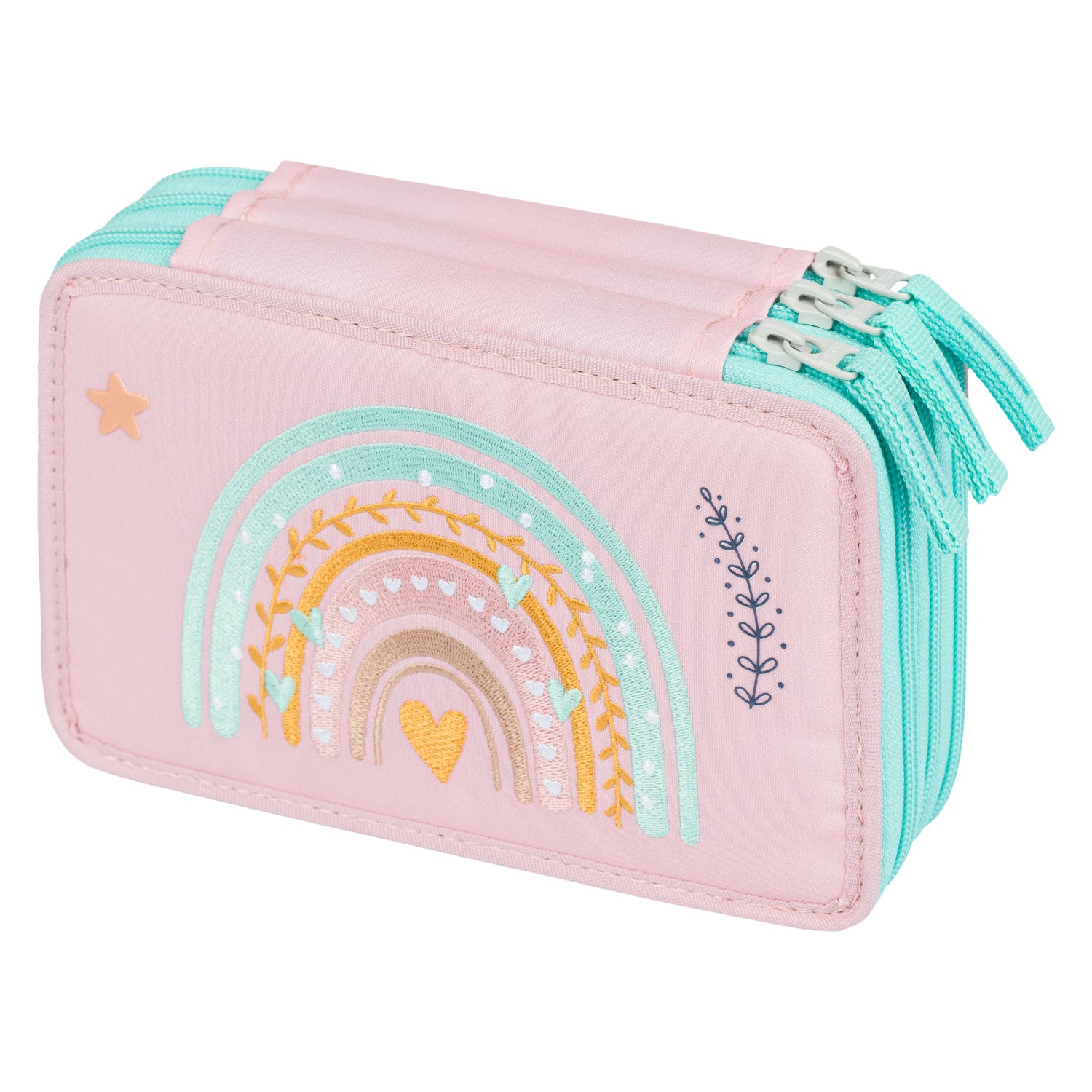 baagl-pink-rainbow-trousse-3-compartiments-rose-ykk image 1