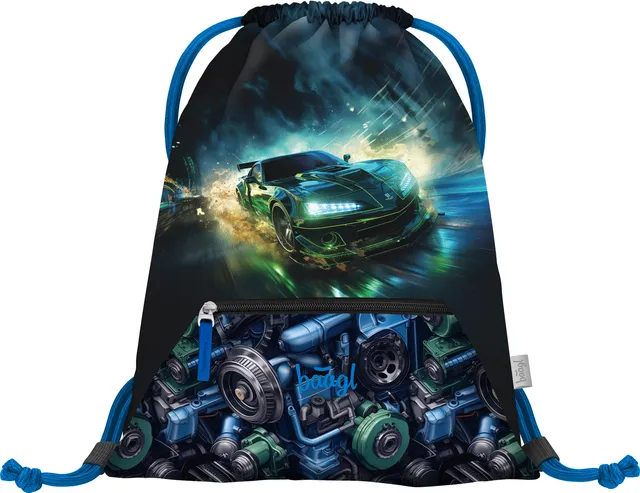 baagl-gym-sacks-racing-car-sac-gym-poche-zip image 1