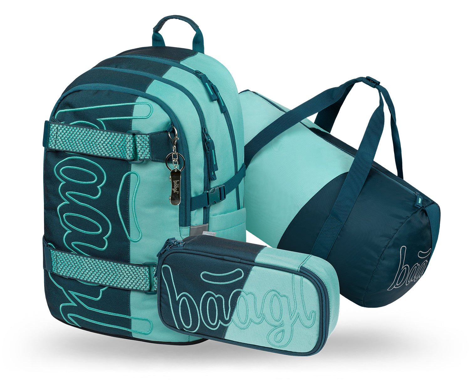 baagl-school-sets-skate-petrol-cartable-skate-trousse-recycl image 1