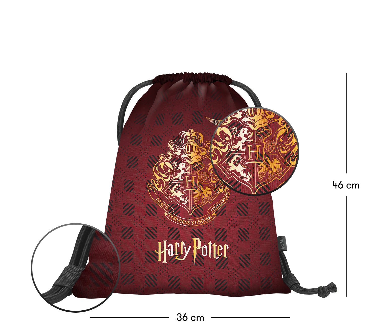 baagl-gym-sacks-harry-potter-hogwarts-sac-de-gym-bordeaux-recycl image 3