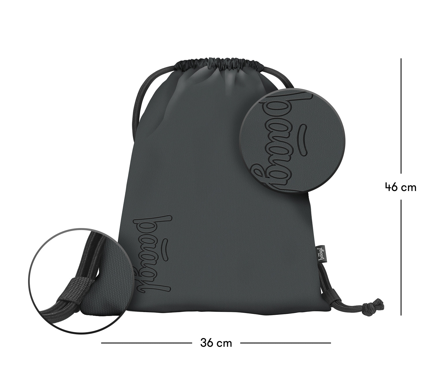 baagl-gym-sacks-darkness-sac-gym-noir-lavable image 3