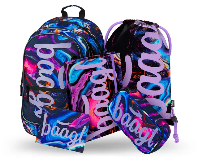 baagl-core-marble-ii-set-cartable-fille-5-pi-ces image 1
