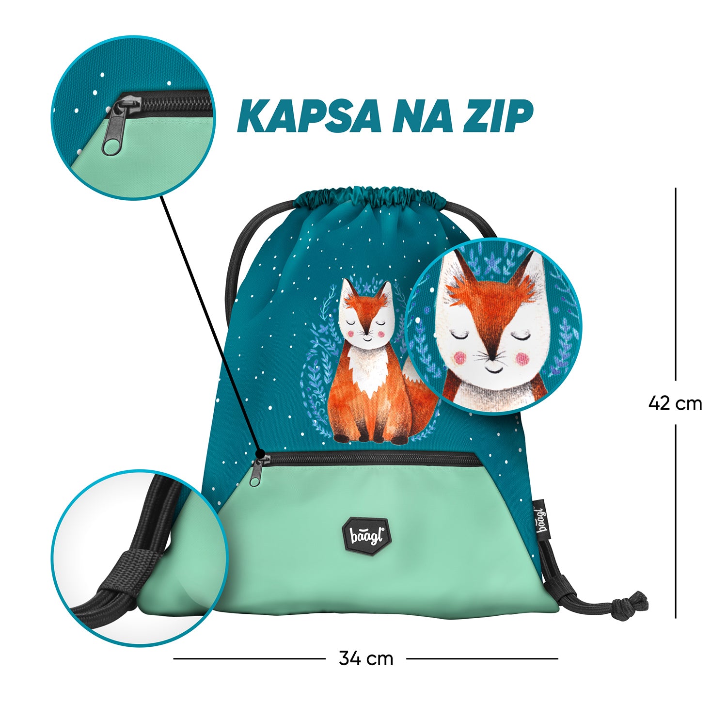 baagl-foxie-sac-gym-poche-zipp-e-enfant-lavable image 2