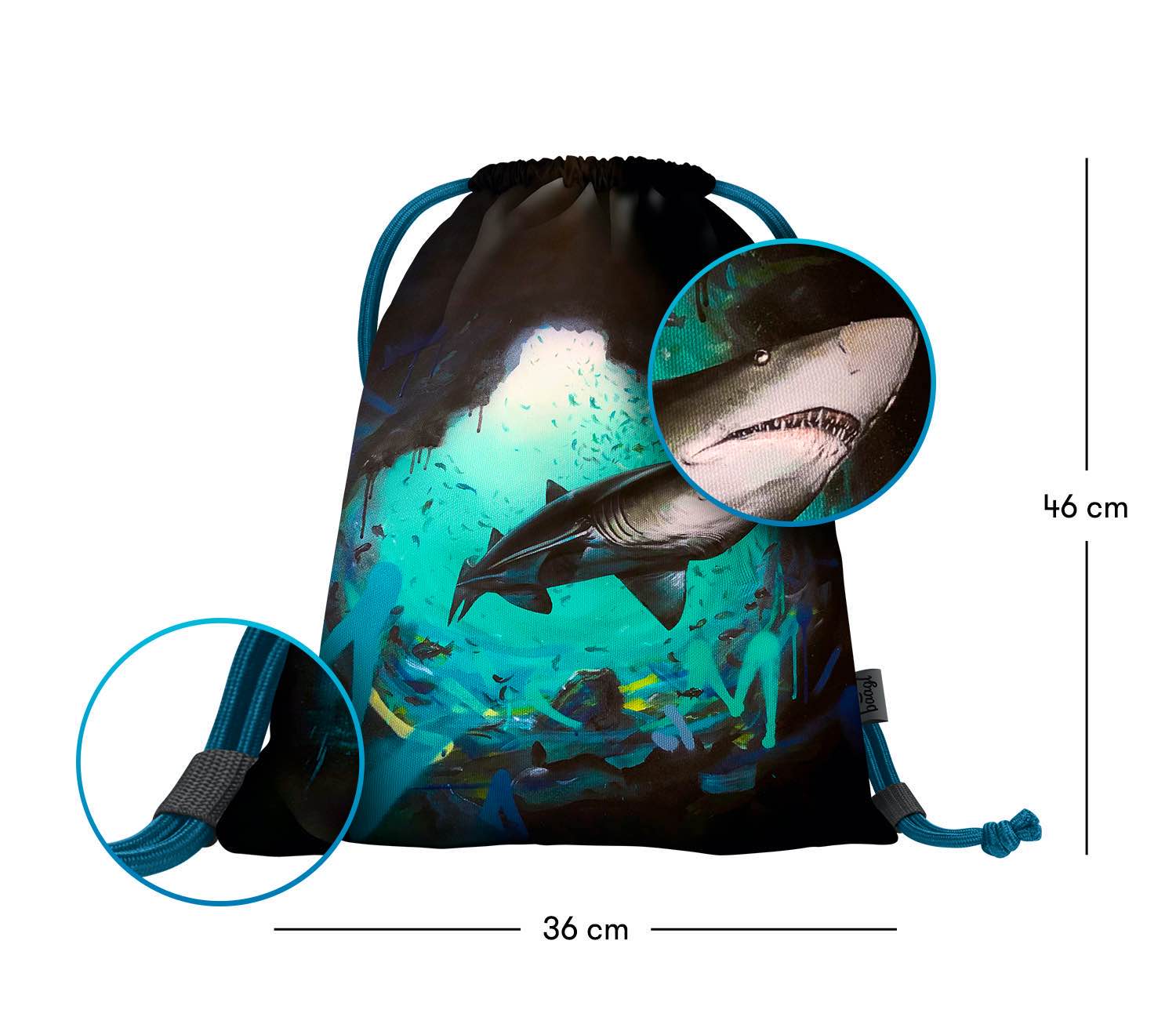 baagl-gym-sacks-earth-shark-sac-gym-requin-lavable image 3