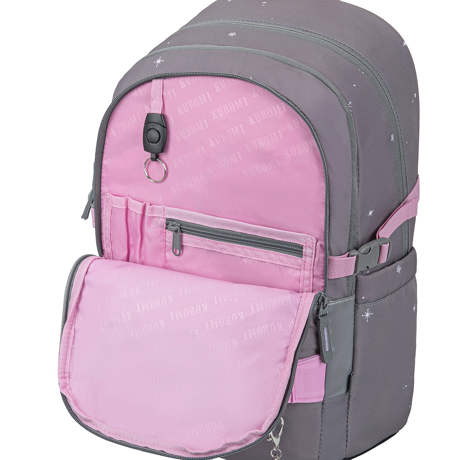 baagl-skate-kuromi-grey-sac-dos-scolaire-skateboard image 8