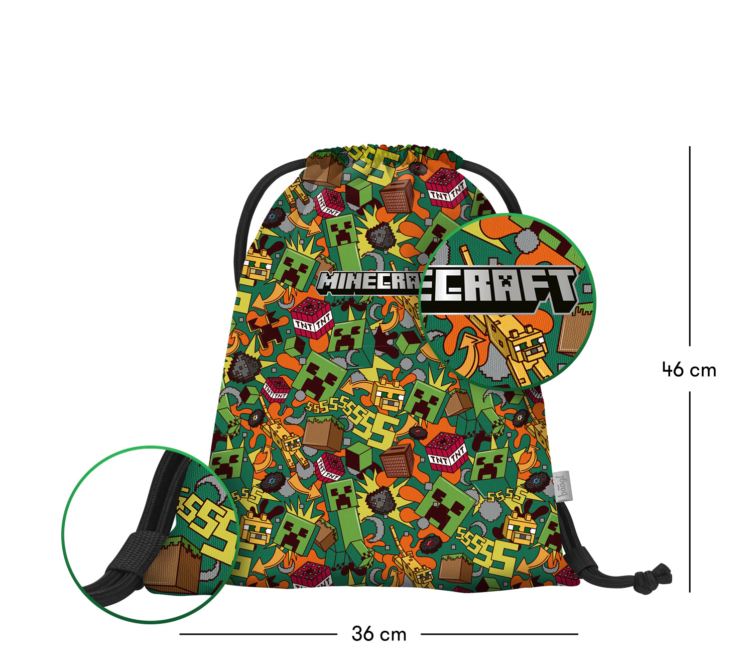 baagl-minecraft-chaos-sac-de-sport-gym-lavable image 3