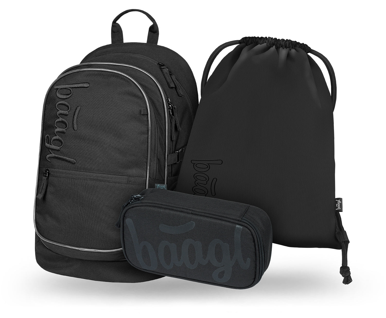 baagl-core-uni-black-set-scolaire-3-pi-ces-noir image 1