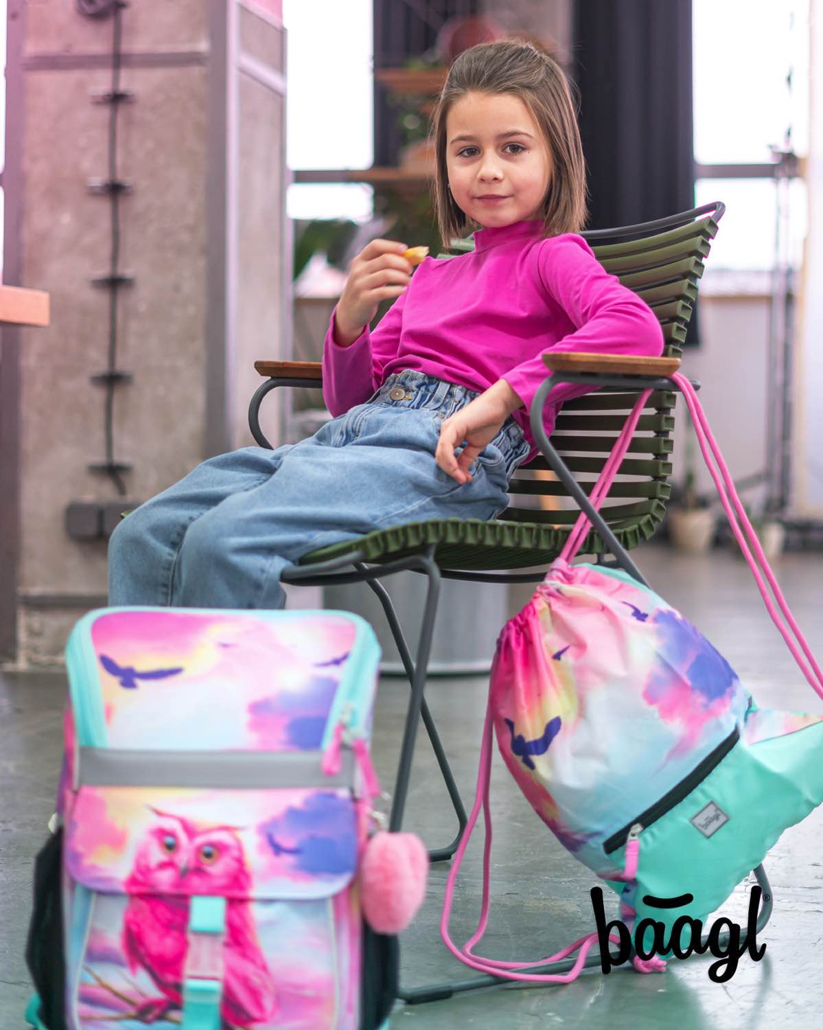 baagl-gym-sacks-owl-sac-gym-poche-zip-lavable image 7