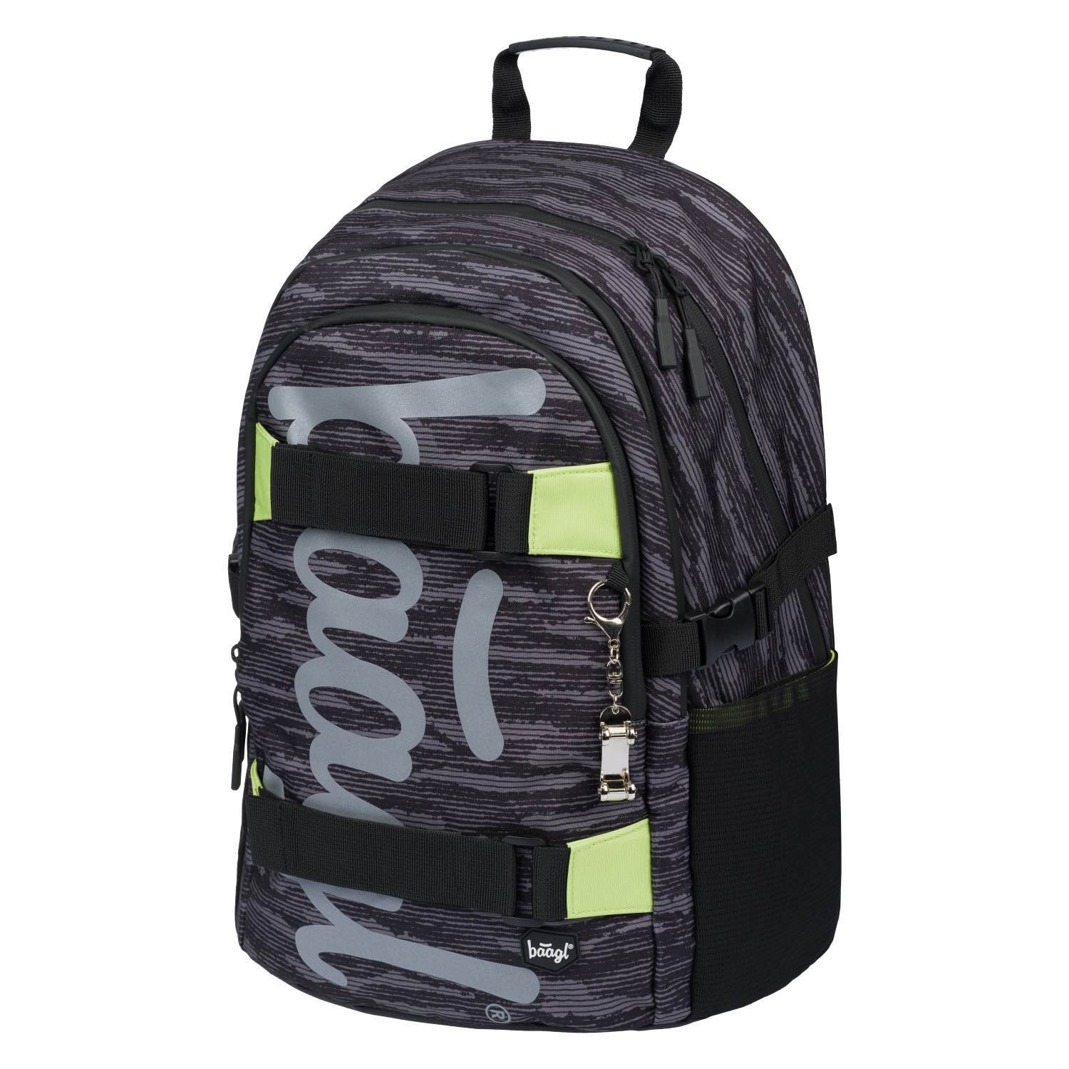 baagl-skate-grey-sac-dos-scolaire-gris-25-l image 2