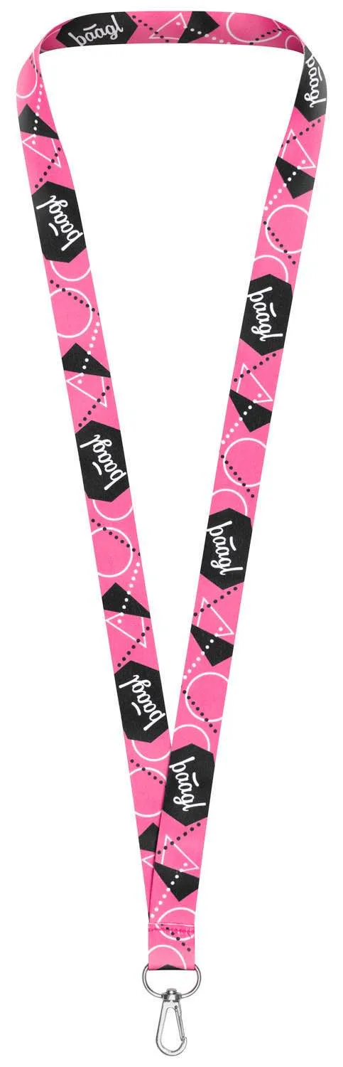 baagl-lanyard-tour-de-cou-rose-nylon-logo image 1