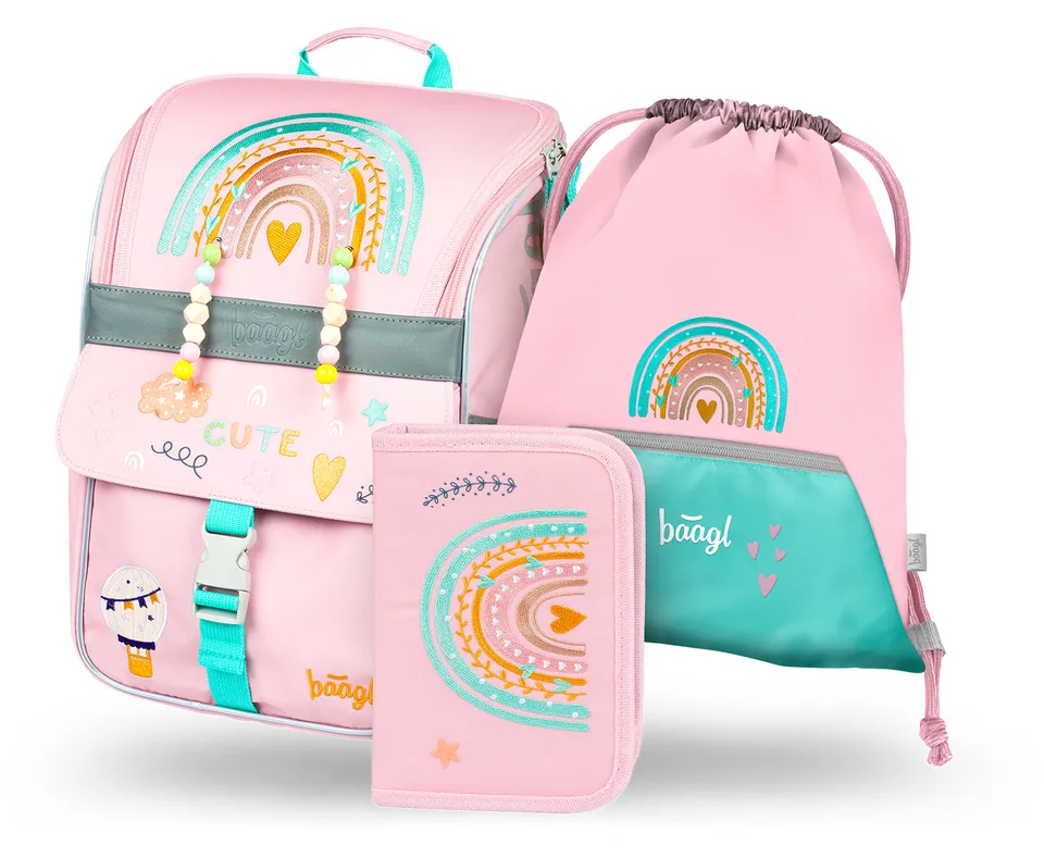 baagl-zippy-pink-rainbow-set-scolaire-3-pi-ces-rose image 1