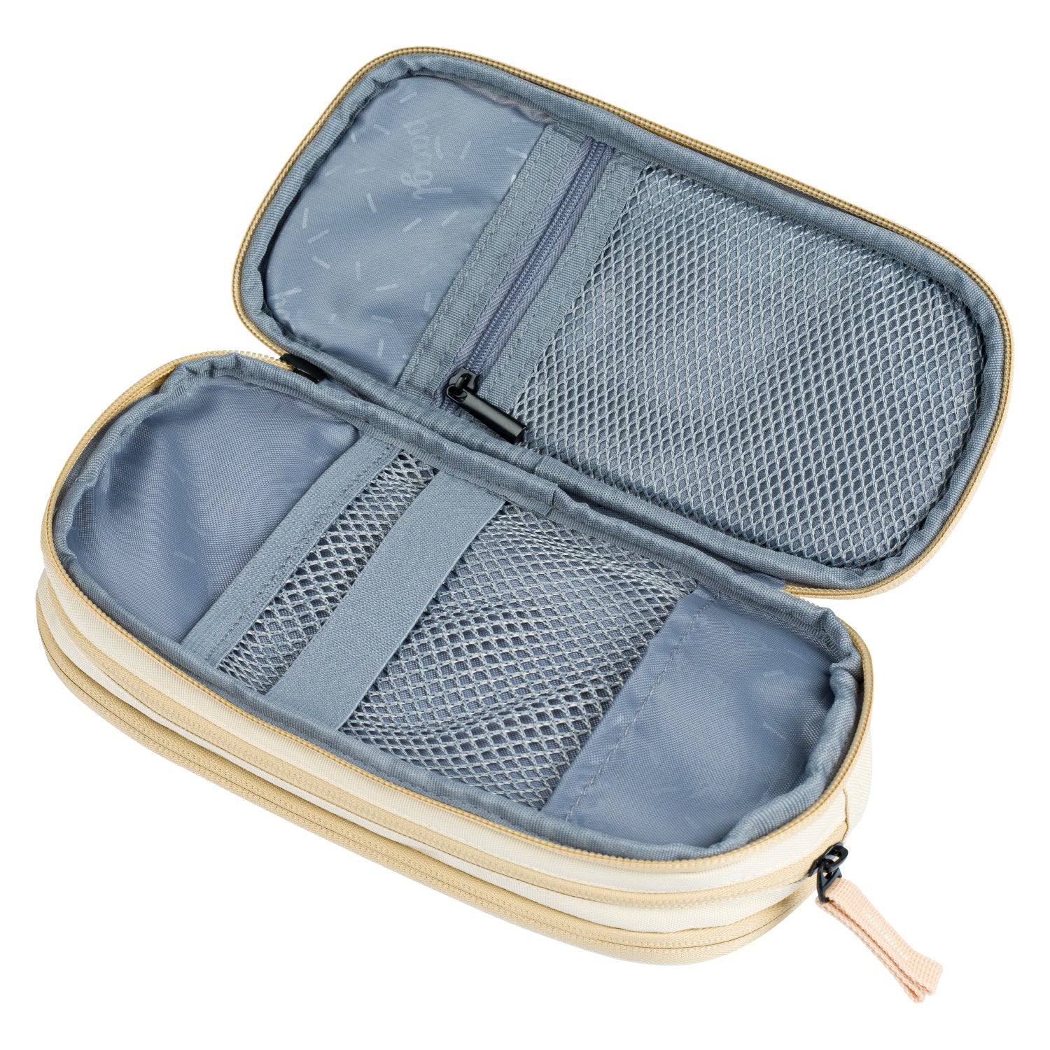 baagl-beige-trousse-tudiante-3-compartiments image 3