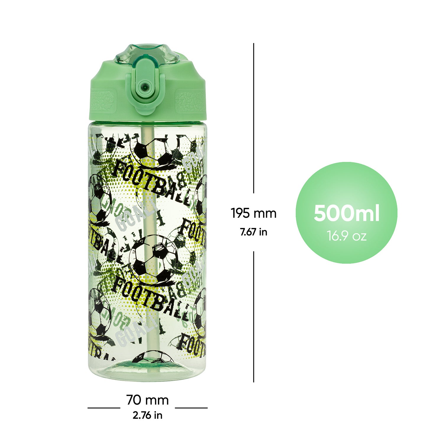 baagl-gourde-tritan-football-500-ml-avec-paille-enfant image 5