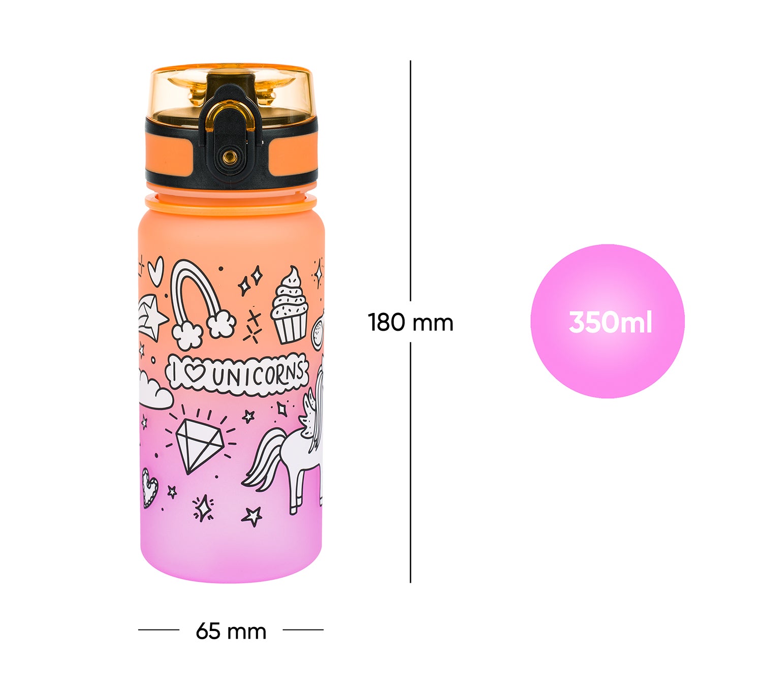 baagl-gradient-unicorn-gourde-enfant-350-ml-licorne image 7
