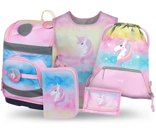 baagl-zippy-plus-rainbow-unicorn-ii-set-scolaire-fille-licorne image 1