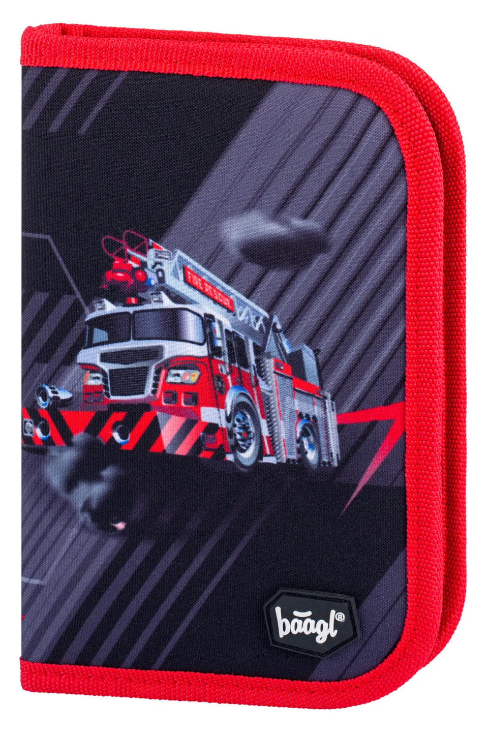 baagl-classic-firetruck-trousse-scolaire-un-compartiment-rouge image 1