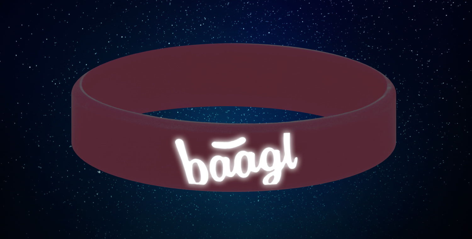 baagl-bracelet-silicone-rose-phosphorescent image 3