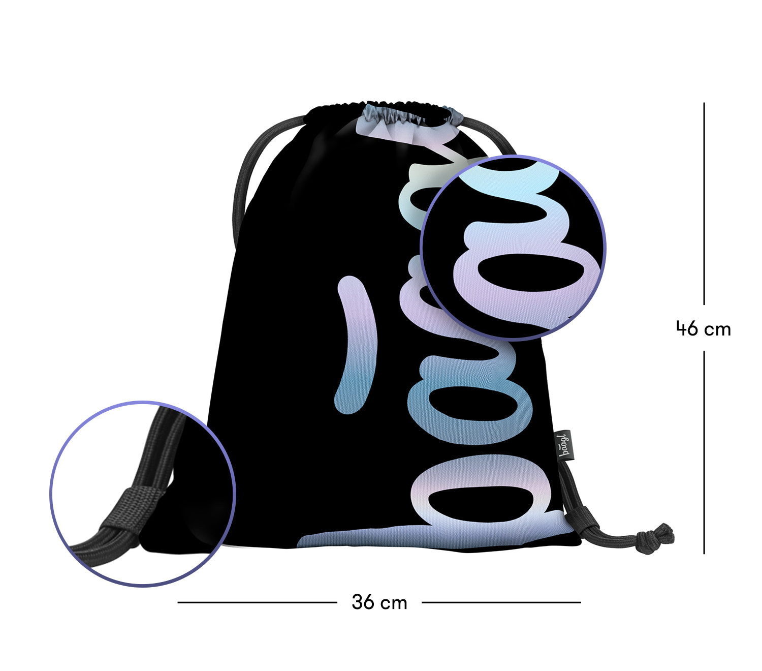 baagl-gym-sack-metallic-holo-sac-sport-enfant-brillant image 3