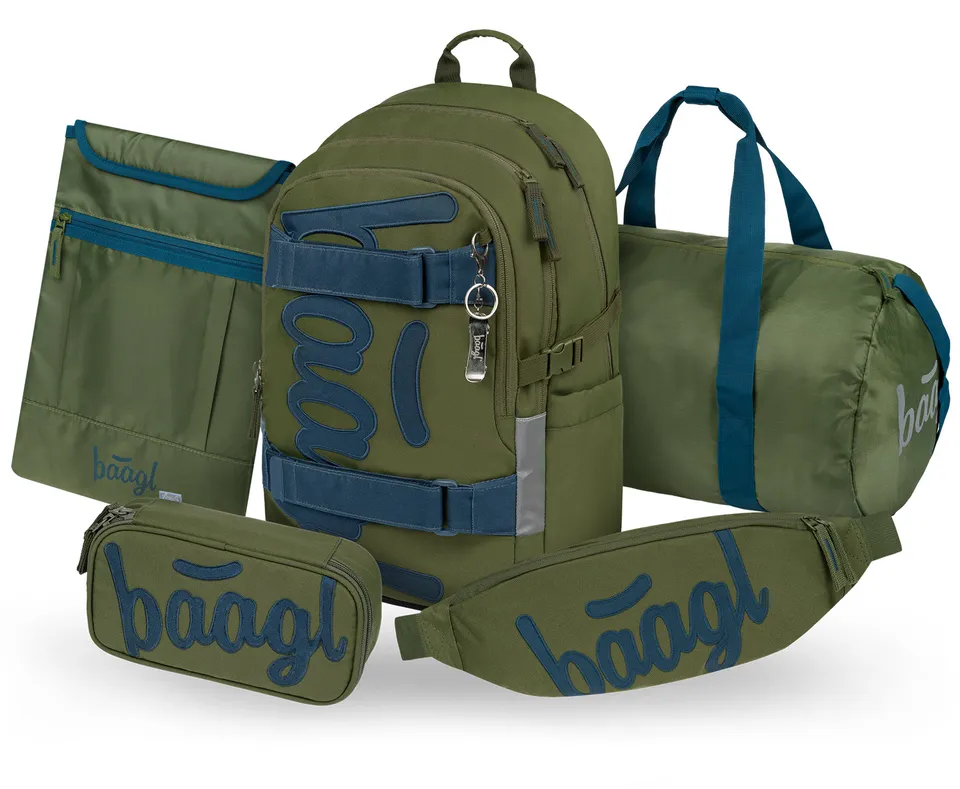 baagl-skate-olive-ii-kit-scolaire-sac-dos-trousse-skateboard image 1