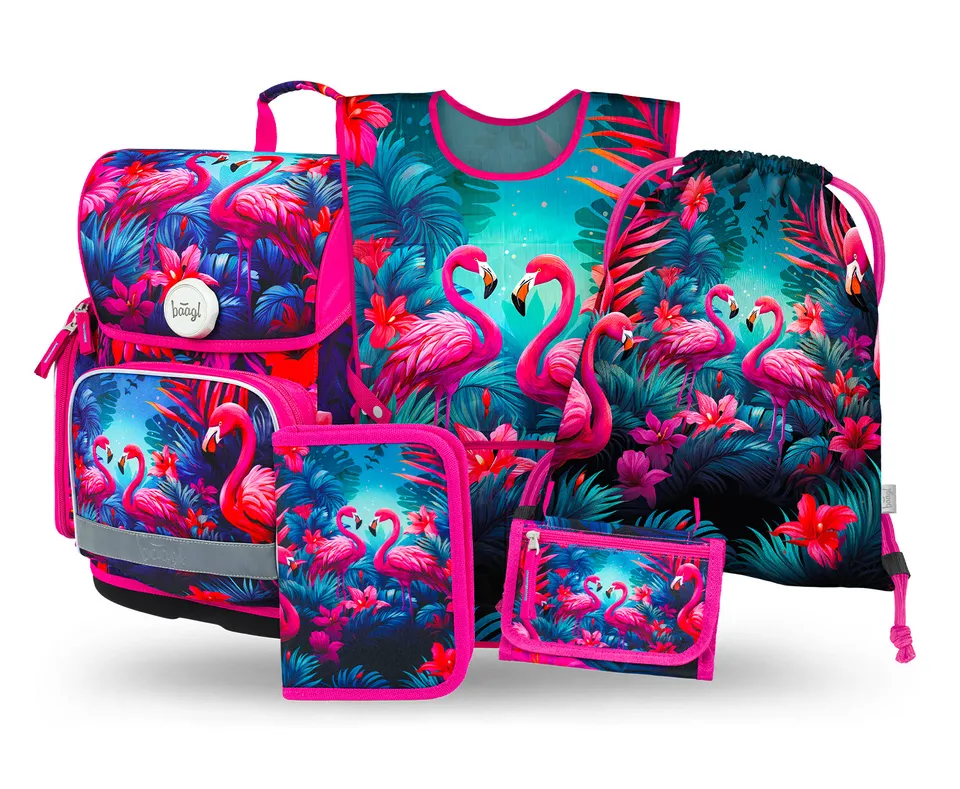 baagl-ergo-flamingos-iii-cartable-fille-5-pi-ces image 1