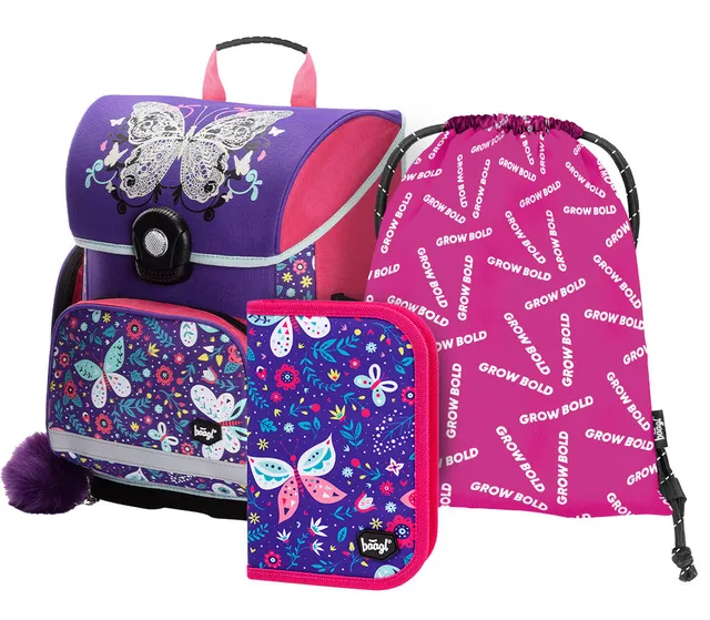 baagl-butterfly-cartable-scolaire-3-pi-ces-fille-papillon image 1