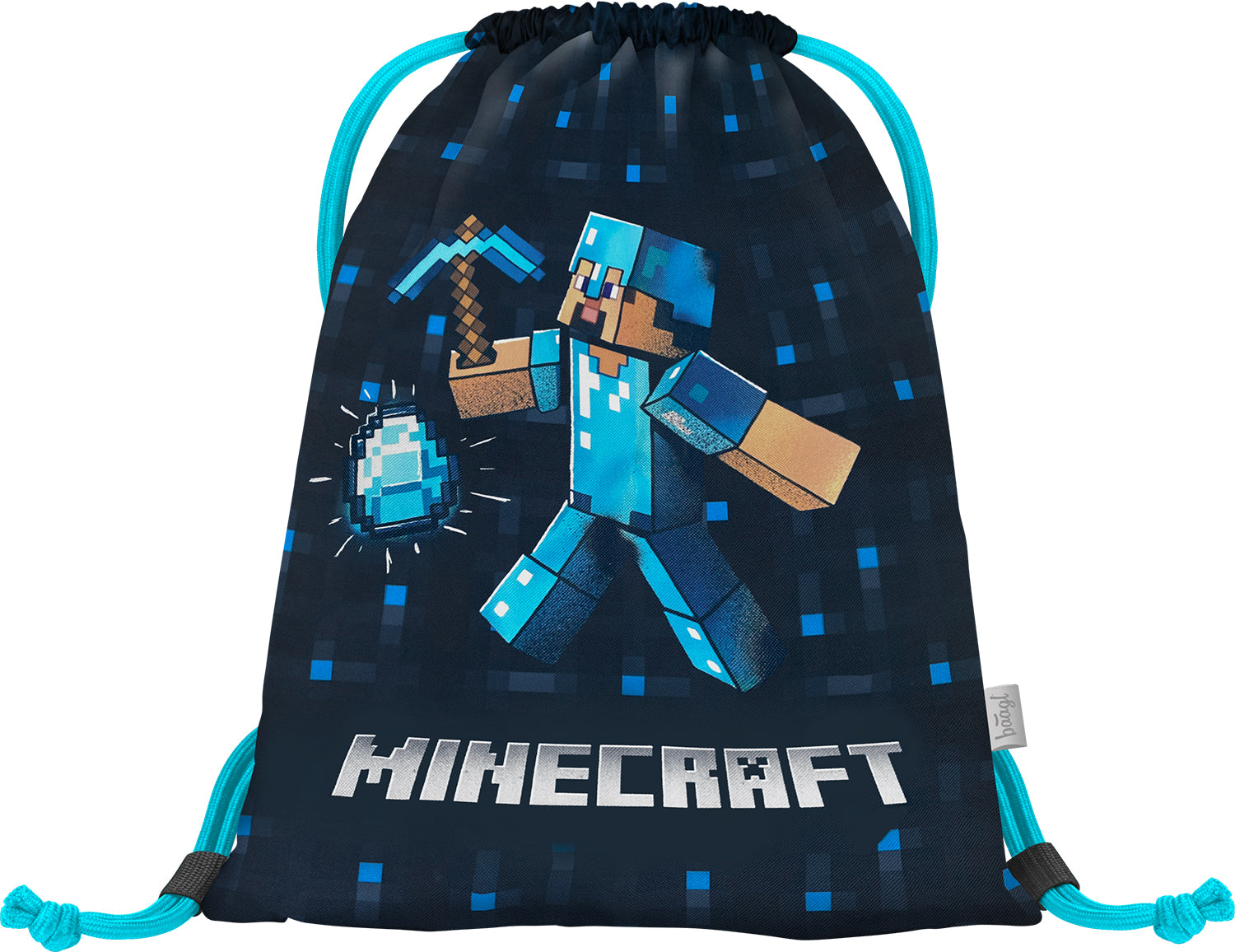 baagl-minecraft-blue-axe-sac-de-sport-gym-gar-on-bleu image 1