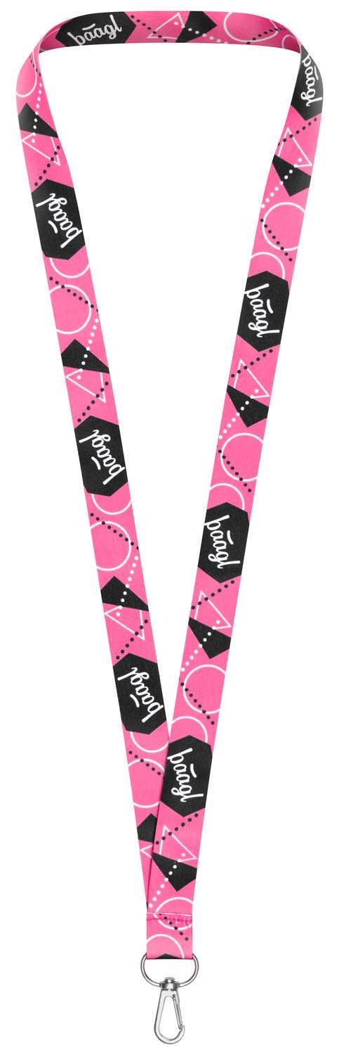 baagl-lanyard-tour-de-cou-rose-nylon-logo image 1