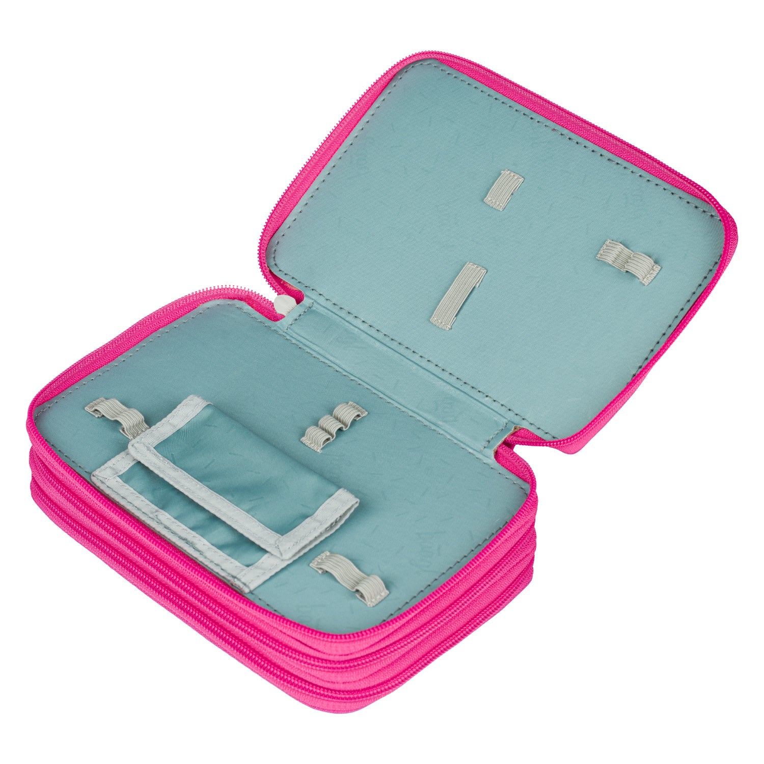 baagl-three-tier-flamingos-trousse-3-compartiments-flamant-rose-vide image 4