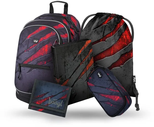 baagl-core-volcano-ii-sac-dos-scolaire-25-l-set-5-pi-ces image 1