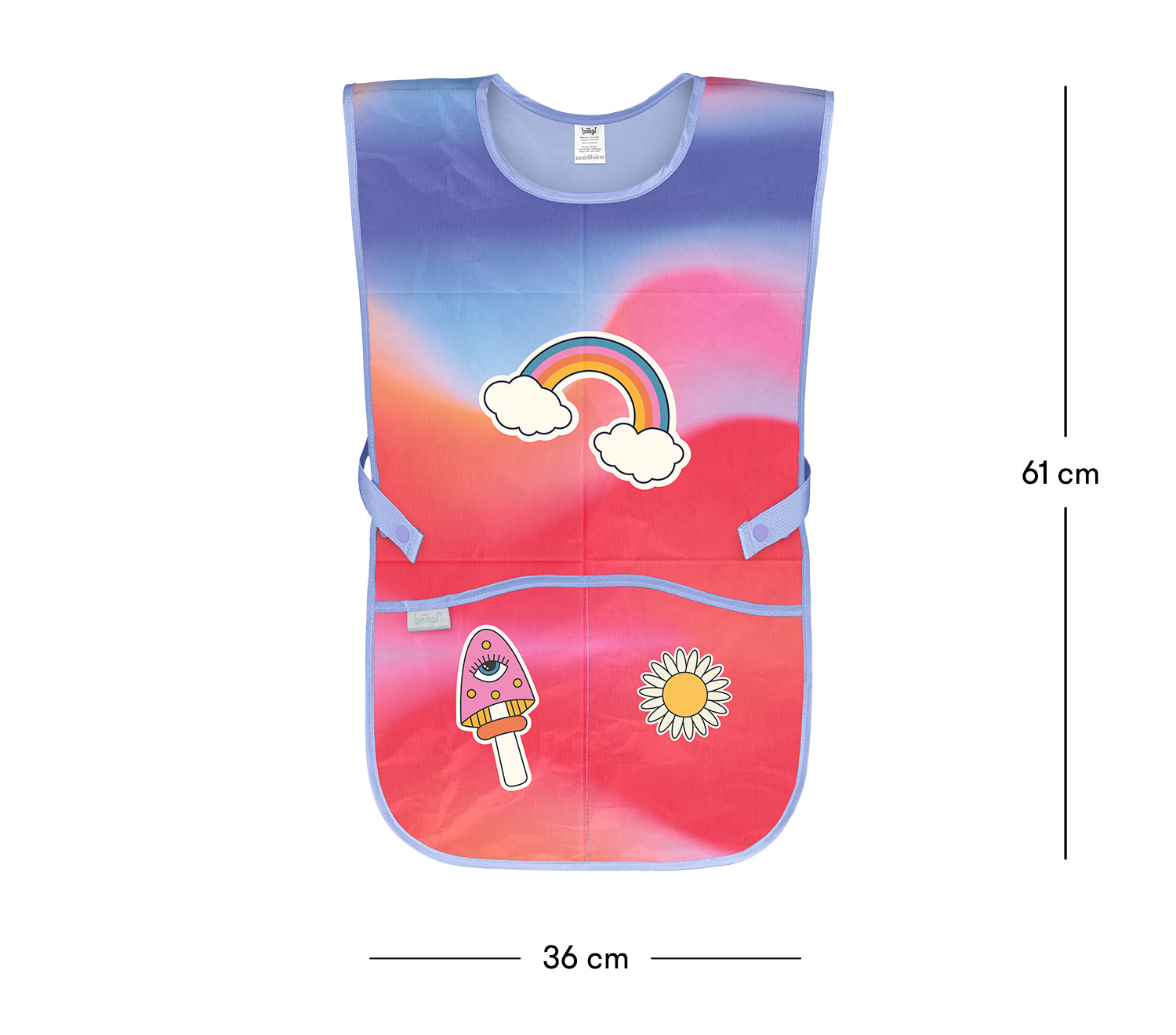 baagl-rainbow-red-tablier-enfant-poches-lavable-cole image 4