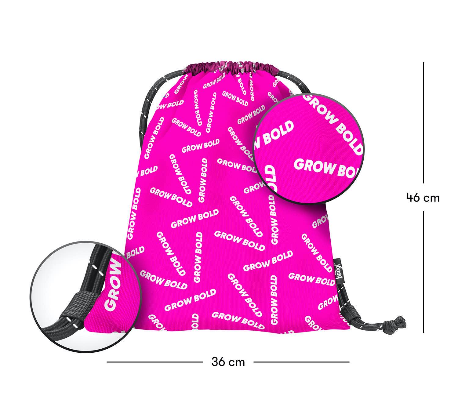 baagl-grow-bold-sac-de-gym-rose-lavable image 3