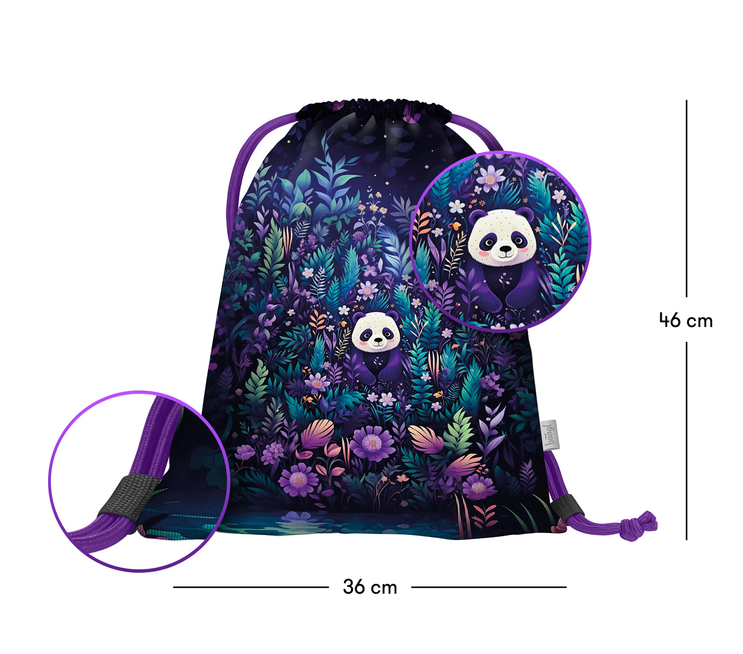 baagl-jungle-panda-sac-de-gym-cordon-motif-panda image 3
