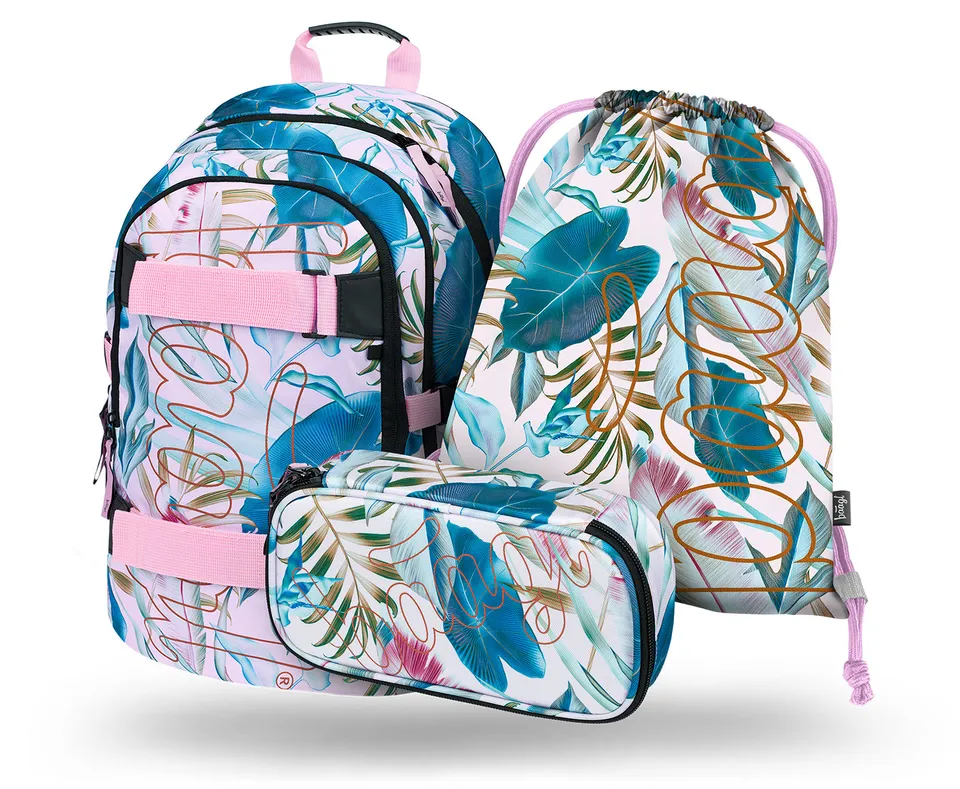 baagl-skate-leafs-set-scolaire-sac-dos-25-l-3-pi-ces-fille image 1
