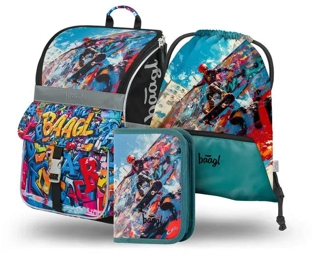 baagl-zippy-skatepark-set-cartable-cp-trousse-sac-gym image 1
