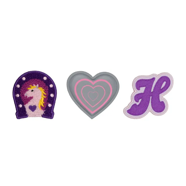 baagl-baaglies-horses-heart-patchs-velcro-3-pcs-chevaux image 1