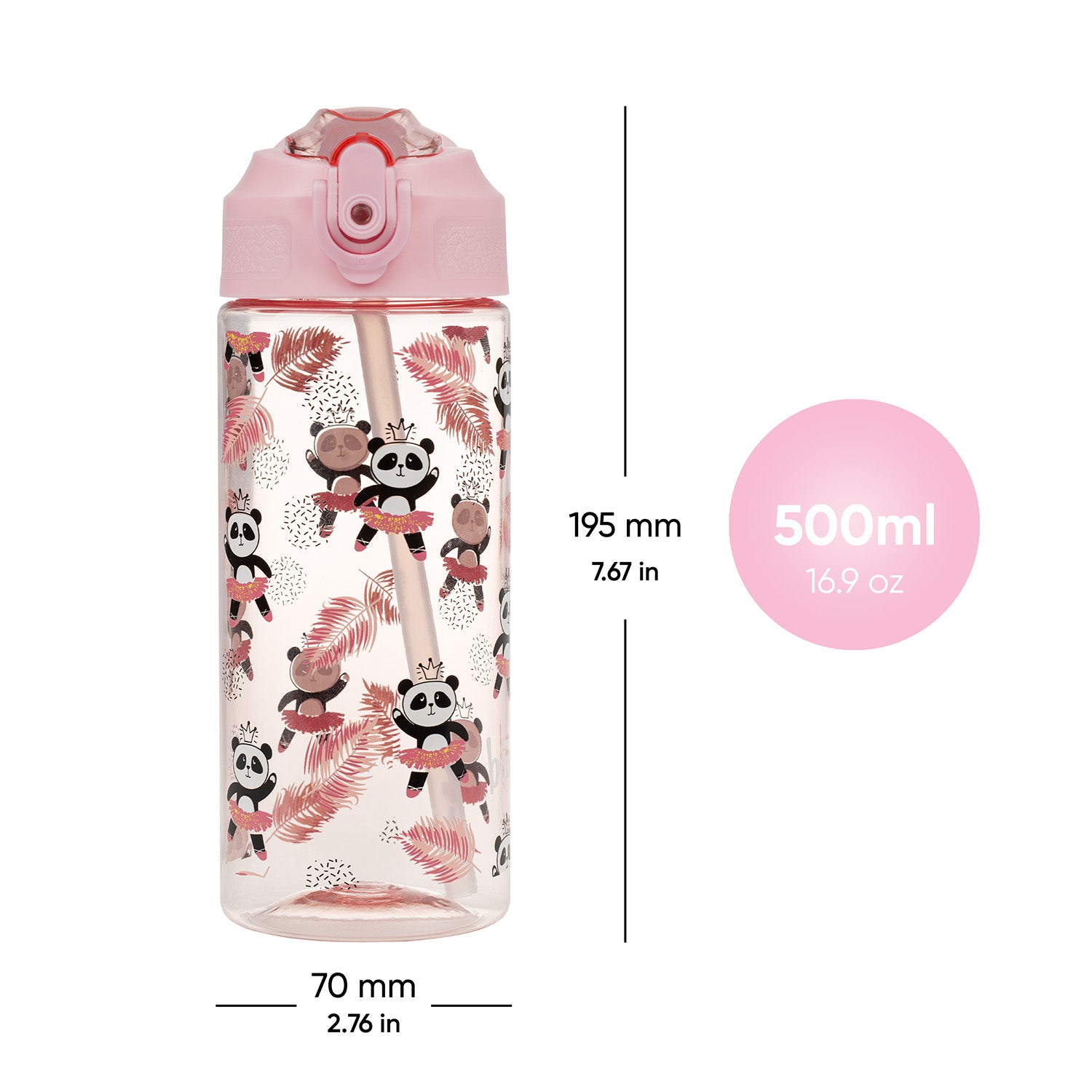 baagl-drinking-bottles-panda-gourde-500-ml-paille-tritan-enfant image 5