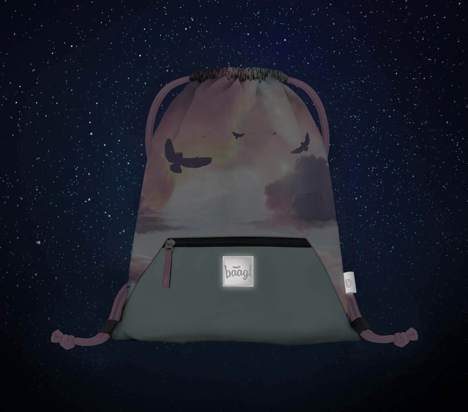baagl-gym-sacks-owl-sac-gym-poche-zip-lavable image 4