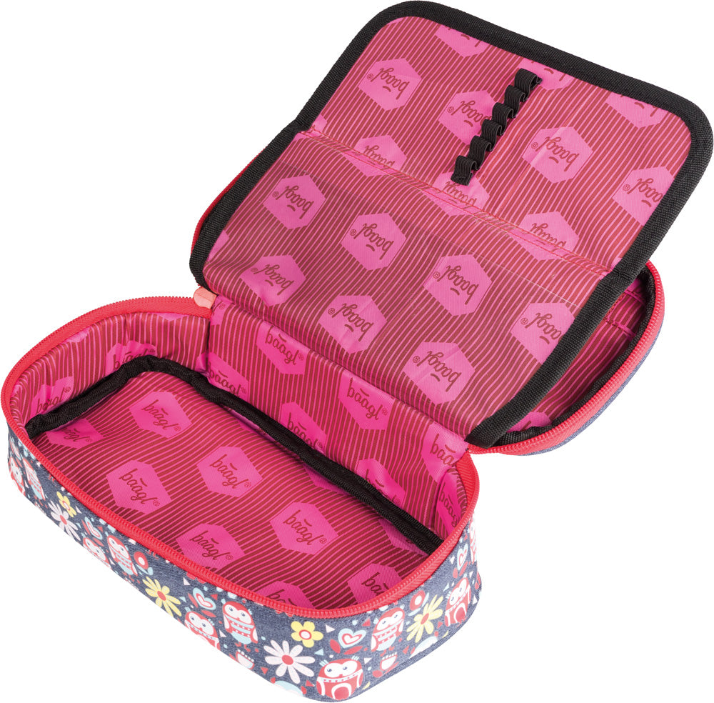 baagl-happy-owls-trousse-scolaire-hiboux-zip image 2